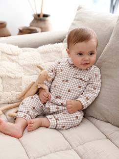 Baby-Pyjama, surpyjama-Katoenen gestreept babyslaappakje met opening aan de voorkant