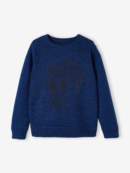 Jongenstrui van getwijnd tricot met versiering op de voorkant felblauw - vertbaudet enfant 