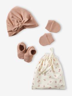 Baby-Accessoires-Muts sjaal handschoenen-Set muts + wanten + slofjes + babytas voor babymeisjes