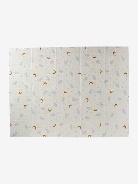 Waterdichte mat voor motoriek beige+ecru+groen+rozen - vertbaudet enfant 
