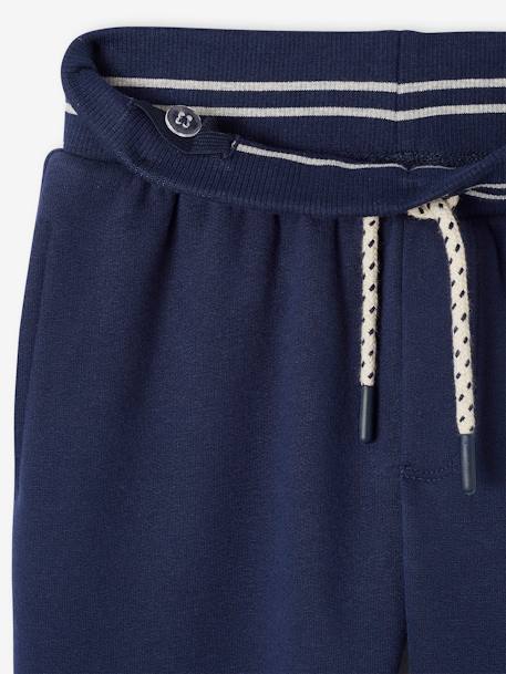 Sport joggingbroek van molton jongens korstmos+marineblauw - vertbaudet enfant 