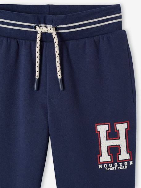Sport joggingbroek van molton jongens korstmos+marineblauw - vertbaudet enfant 