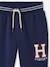 Sport joggingbroek van molton jongens korstmos+marineblauw - vertbaudet enfant 