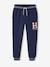 Sport joggingbroek van molton jongens korstmos+marineblauw - vertbaudet enfant 