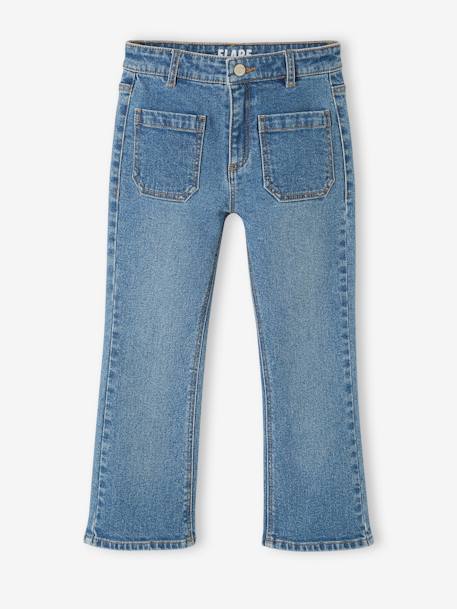 Flared meisjesjeans 7/8 stone - vertbaudet enfant 