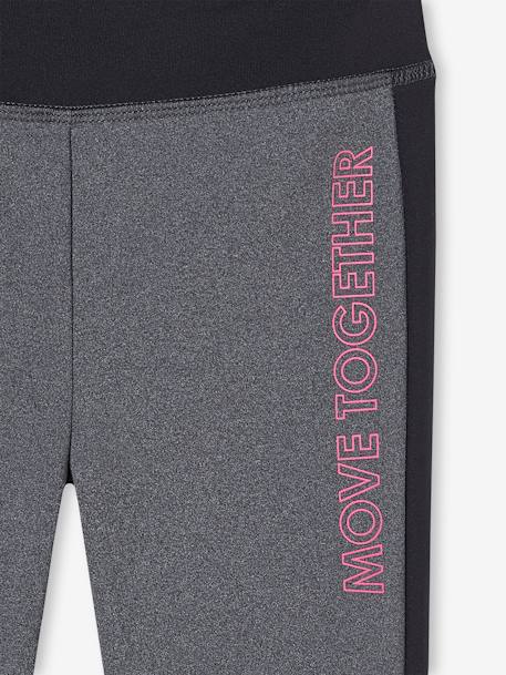 Sportlegging meisjes met zijstroken gemêleerd grijs+marineblauw+MARINEBLAUW+roze (poederkleur) - vertbaudet enfant 