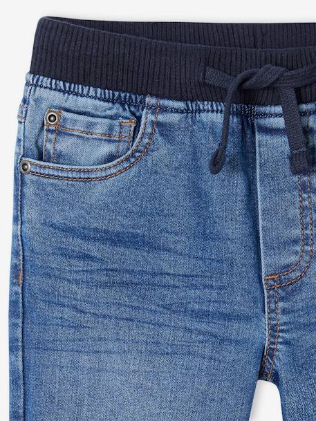 Onverwoestbare rechte relaxjeans jongens, eenvoudig aan te trekken denimgrijs+double stone+ongewassen denim+stone - vertbaudet enfant 