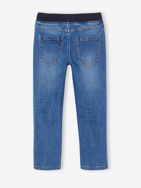 Onverwoestbare rechte relaxjeans jongens, eenvoudig aan te trekken denimgrijs+double stone+ongewassen denim+stone - vertbaudet enfant 