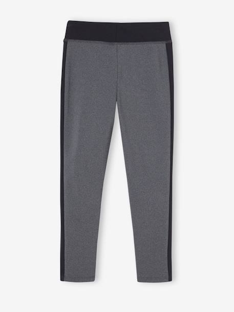 Sportlegging meisjes met zijstroken gemêleerd grijs+marineblauw+MARINEBLAUW+roze (poederkleur) - vertbaudet enfant 
