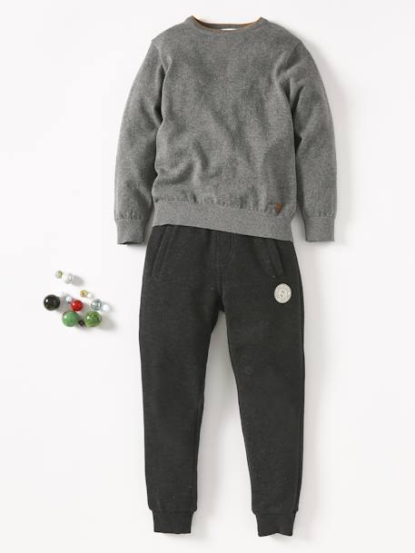 Joggingbroek van molton jongens dennen+donker leisteenblauw+gemêleerd zwart+grijs+marineblauw, gechineerd+middenblauw+oker+zwart - vertbaudet enfant 