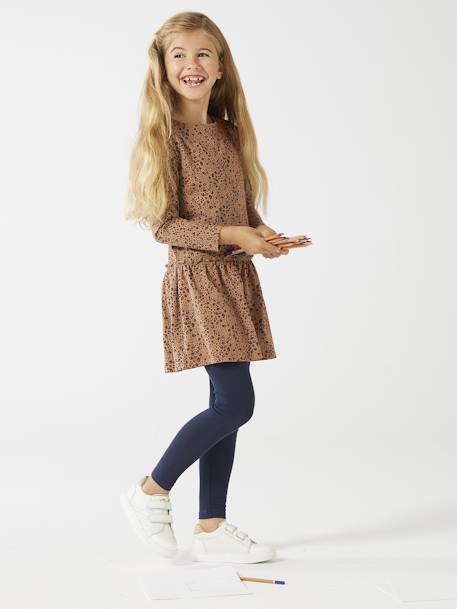 Meisjes legging met iriserende riem gemêleerd grijs+MARINE GRIJS+oudroze+ZWART - vertbaudet enfant 