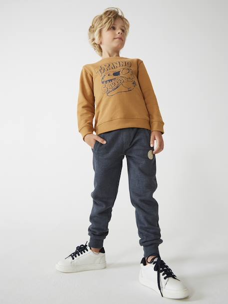 Joggingbroek van molton jongens dennen+donker leisteenblauw+gemêleerd zwart+grijs+marineblauw, gechineerd+middenblauw+oker+zwart - vertbaudet enfant 