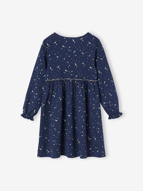 Meisjesfeestjurk met glanzende sterrenprint marineblauw+rood - vertbaudet enfant 