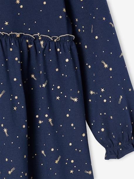 Meisjesfeestjurk met glanzende sterrenprint marineblauw+rood - vertbaudet enfant 