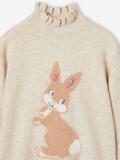 Meisjestrui in jacquard met pailletten gemêleerd beige - vertbaudet enfant 