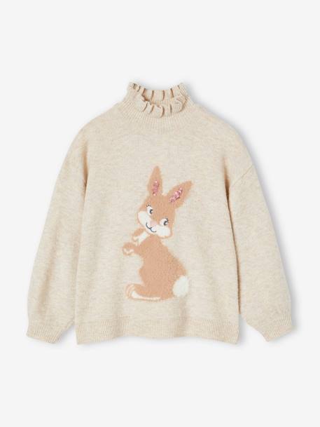 Meisjestrui in jacquard met pailletten gemêleerd beige - vertbaudet enfant 