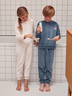 Fluwelen pyjama met sweatervorm jongens  - vertbaudet enfant