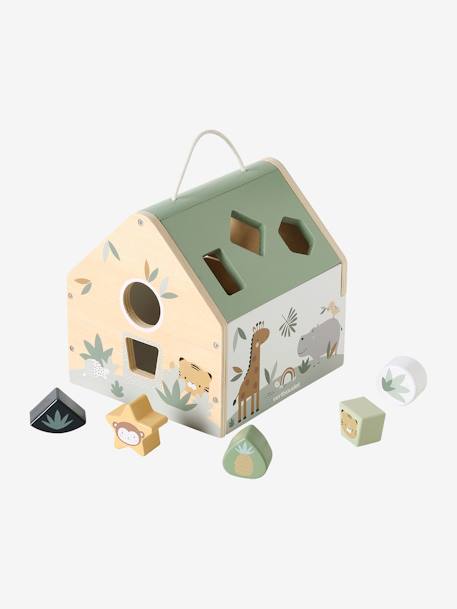 Huis van houten vormpjes groen - vertbaudet enfant 