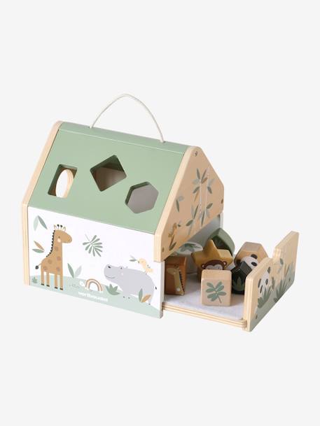 Huis van houten vormpjes groen - vertbaudet enfant 