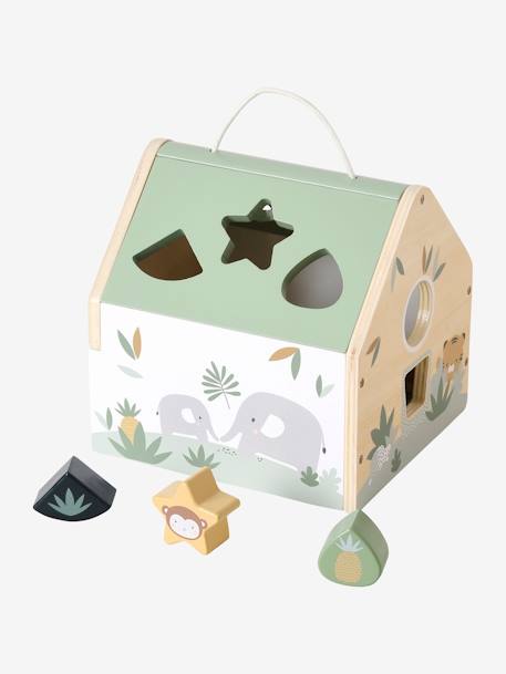 Huis van houten vormpjes groen - vertbaudet enfant 