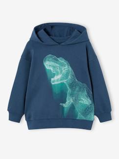 Sweater met capuchon en neon dinomotief  - vertbaudet enfant
