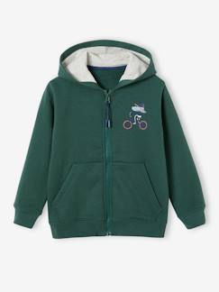 Jongens-Trui, vest, sweater-Fancy ridge hoodie met rits