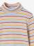 T-shirt met rolkraag van ribstof meisjes framboos+meerkleurig - vertbaudet enfant 