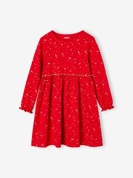 Meisjesfeestjurk met glanzende sterrenprint marineblauw+rood - vertbaudet enfant 