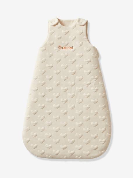 Personaliseerbare trappelzak jacquard beige+lichtroze - vertbaudet enfant 