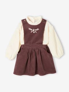 Babyset blouse en schortjurk van ribfluweel  - vertbaudet enfant