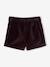 Meisjesshort van glad fluweel aubergine - vertbaudet enfant 