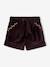Meisjesshort van glad fluweel aubergine - vertbaudet enfant 
