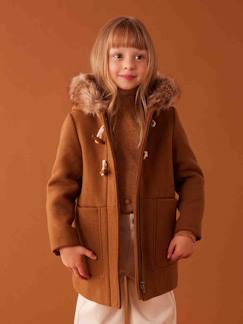 -Duffel met capuchon van wol met houtje-touwtjeknopen