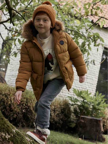 Rechte jeans voor jongens MorphologiK indestructible 'waterless' met heupomtrek medium denim stone+onbewerkt denim - vertbaudet enfant 