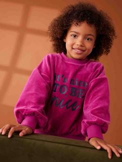Fluwelen gladde meisjessweater  - vertbaudet enfant