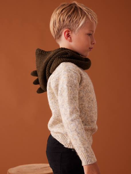 Bivakmuts dino voor jongens kaki+marineblauw - vertbaudet enfant 