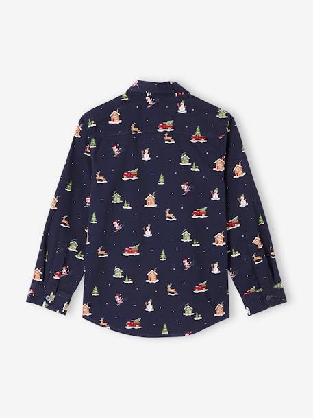 Overhemd voor Kerstmis met print voor jongens marineblauw - vertbaudet enfant 
