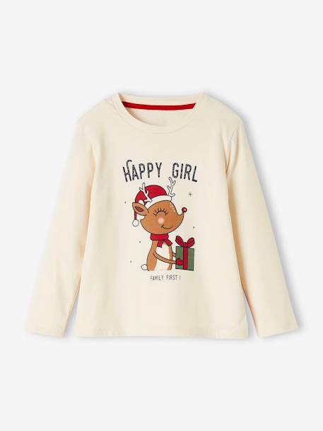 Meisjespyjama voor Kerstmis ecru - vertbaudet enfant 