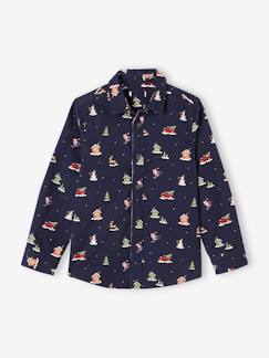 Jongens-Overhemd-Overhemd voor Kerstmis met print voor jongens