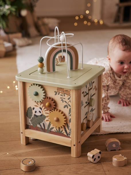 Grote houten activiteitenkubus rozen+Tanzania - vertbaudet enfant 