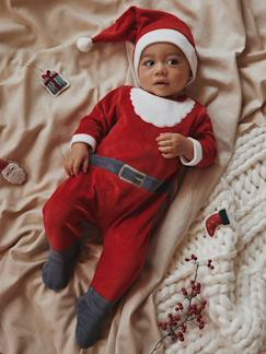 Pyjama Kerstman voor baby's van fluweel  - vertbaudet enfant