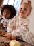 Kersttrui met glitterhartjes en mouwen met ruches voor meisjes ecru+roze (poederkleur) - vertbaudet enfant 