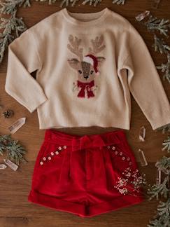 Meisje-Trui, vest, sweater-Trui-Kerstcadeauverpakking "Renne" jacquard trui + 2 scrunchies voor meisjes