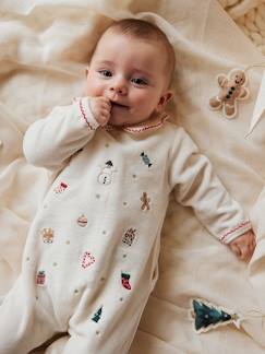 Baby-Pyjama, surpyjama-Geborduurde kerstpyjama voor baby's van fluweel