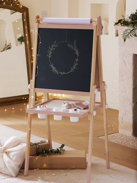 Vouwbaar bord, in 3 hoogtes verstelbaar meerkleurig+Roze+wit - vertbaudet enfant 