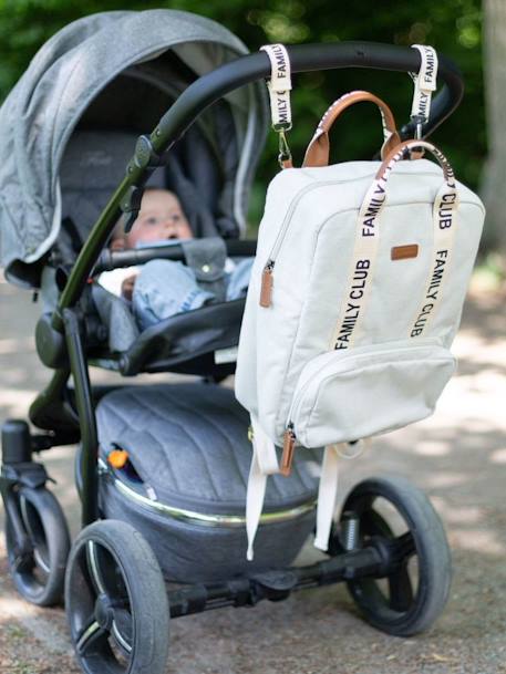 Luiertas in rugzakmodel Family Club Signature CHILDHOME bruin+ecru+groen - vertbaudet enfant 