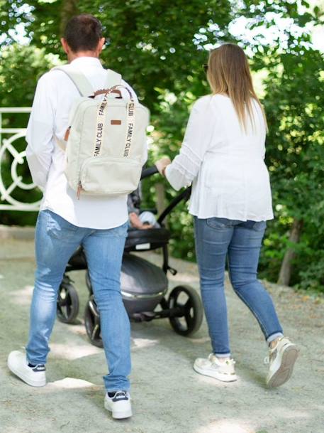 Luiertas in rugzakmodel Family Club Signature CHILDHOME bruin+ecru+groen - vertbaudet enfant 