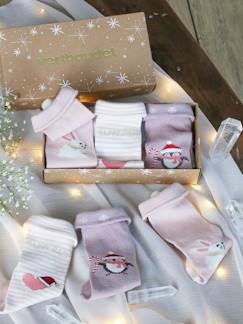 Baby-Sokken, kousen-Set met 3 paar kerstsokken babymeisjes