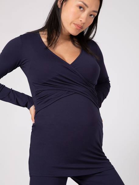Zwangerschapspyjama Flore Ls ENVIE DE FRAISE marineblauw - vertbaudet enfant 