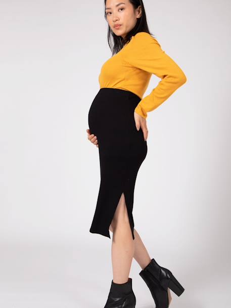 Gebreide zwangerschapsrok met hoge taille Cindy ENVIE DE FRAISE zwart - vertbaudet enfant 